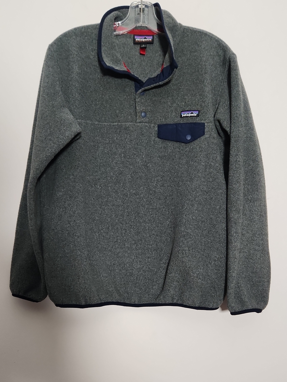 Patagonia Women’s Gray Synchilla Snap Fleece Pullover Sweater Size L